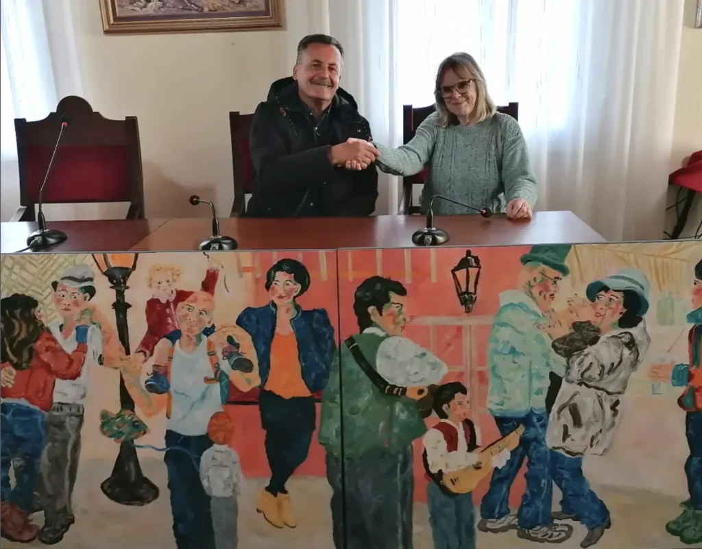 Übergabe des Diptychons Wo die Mandeln blüh'n an Don Vicente Rodriguez Lorenzo von Puntagorda_1