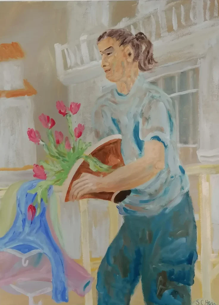 02 Sylvia Catharina Hess Da te prisa _ Beeil dich 2021 Zyklus Tajogaite Acryl auf LW 73 x 54 cm