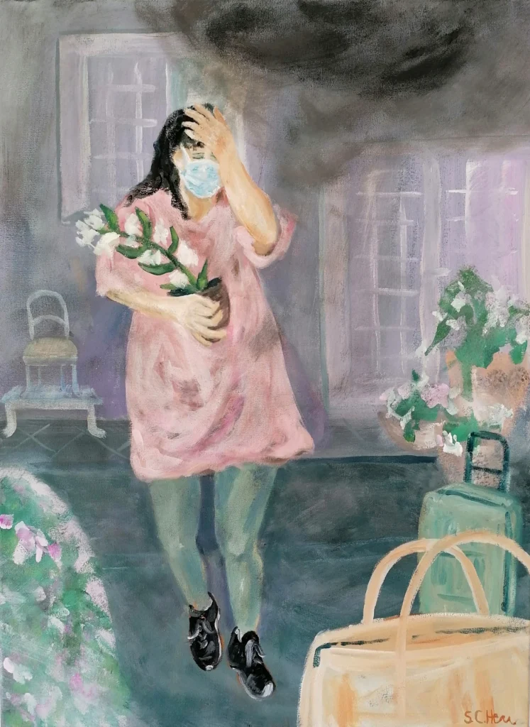 03 Sylvia Catharina Hess Desespera no puedo mas _ Ich kann nicht mehr 2021 Zyklus Tajogaite Acryl auf LW 73 x 54 cm