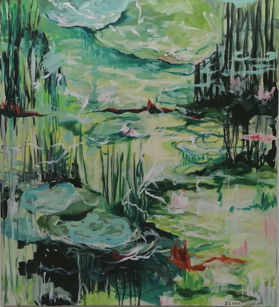 05 Sylvia Catharina Hess Summertime Zyklus Zerbrechliche Paradiese Serie Wasserwelten 2024 Acryl auf LW 100 x 90 cm