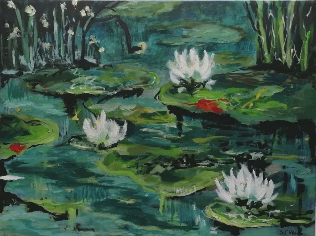 08 Sylvia Catharina Hess Vor der Dämmerung Zyklus Zerbrechliche Paradiese_ Wasserwelten 2024 Acryl auf LW 60 x 80 cm