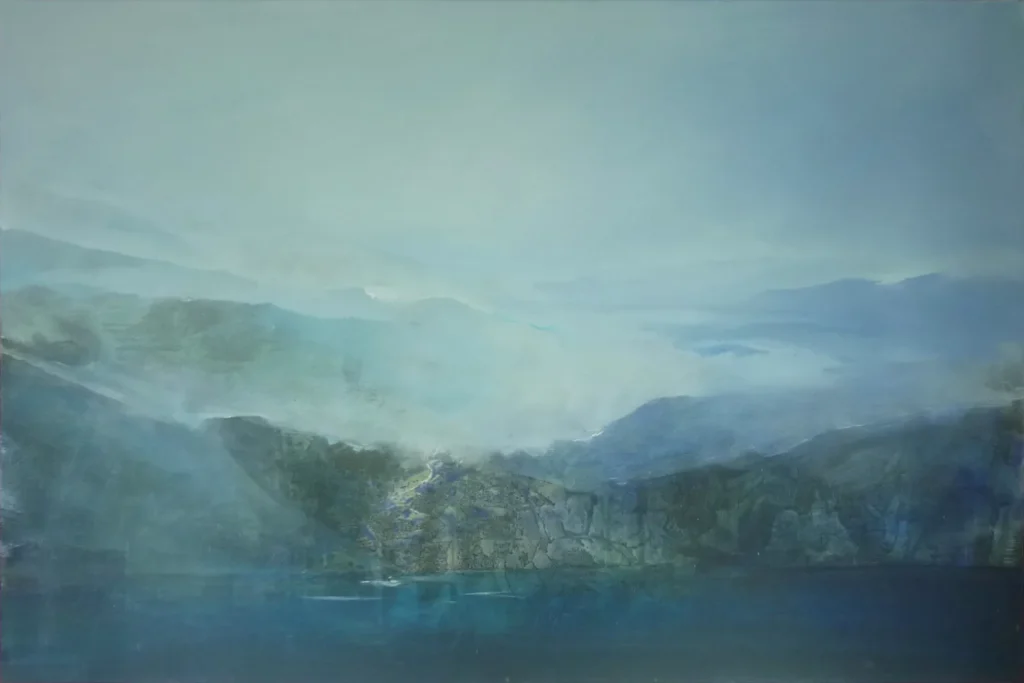 Im Tagesverlauf aufklarend, 2010 Öl über Acryl auf Leinwand 80 x 120 cm